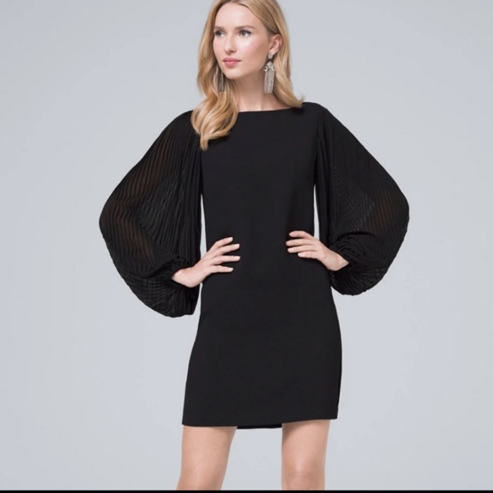 WHBM chiffon sleeve shift dress